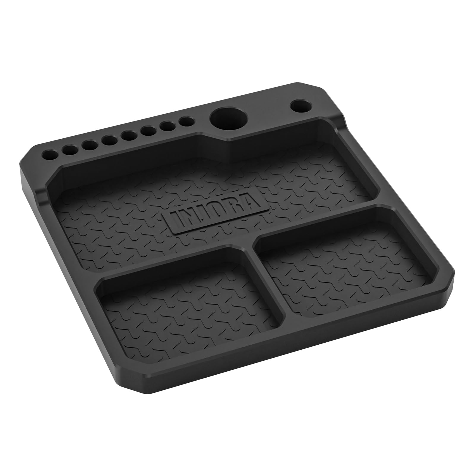 INJORA Silicone Tool Tray compartments organize screws and mini components for easy sorting