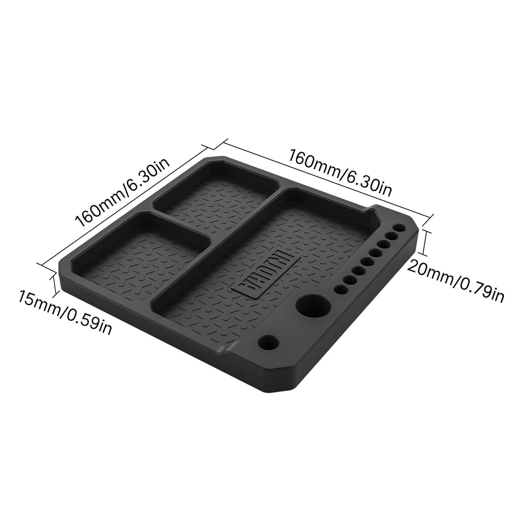 INJORA Silicone Tool Tray with magnetic sheets keeps metal parts securely in place