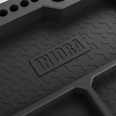 INJORA Silicone Tool Tray top slots provide screwdriver and bit storage at hand