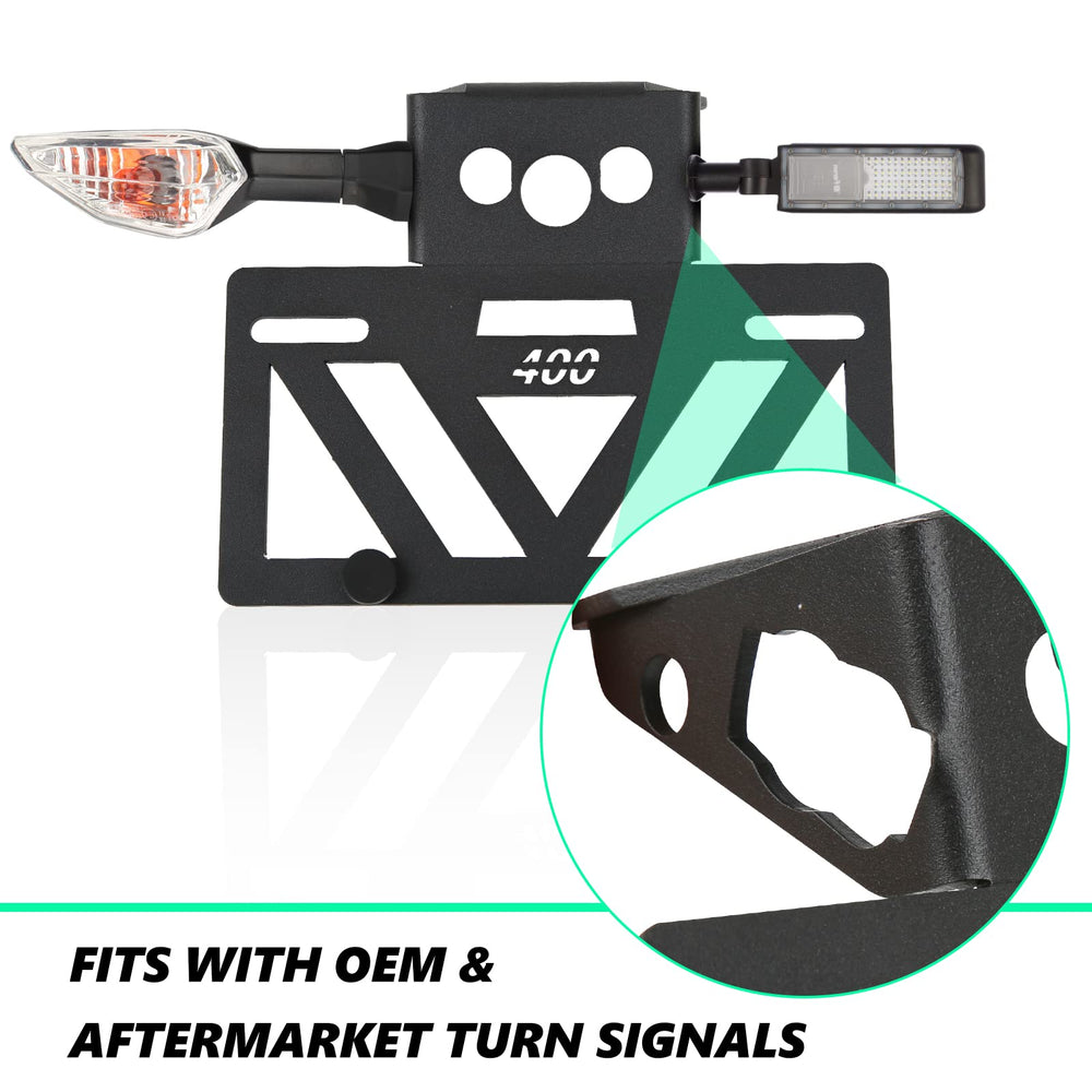 INKUDRI Ninja 400 Fender Eliminator rear view for a cleaner license area