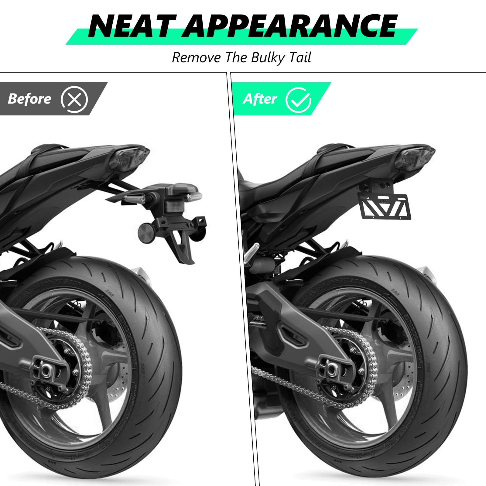 INKUDRI Ninja 650 back welds reduce vibration for smoother ride.