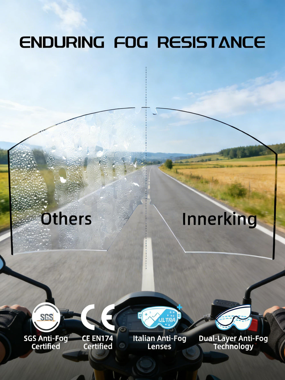 InnerKing goggles anti-fog lens emphasizes clear vision in temperature changes