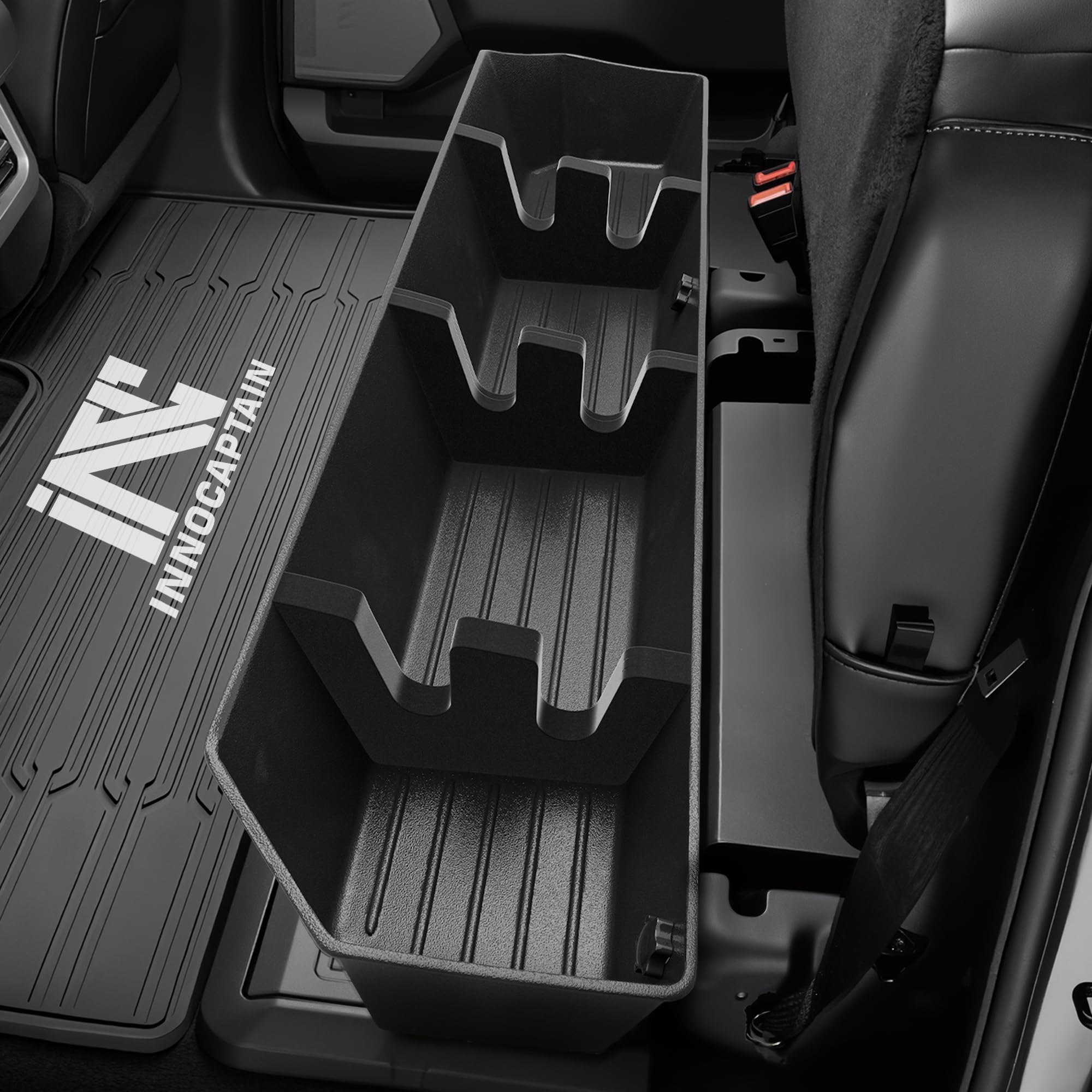 InnoCaptain rear underseat storage box for Ford F-250 keeps tools organized on the go.
