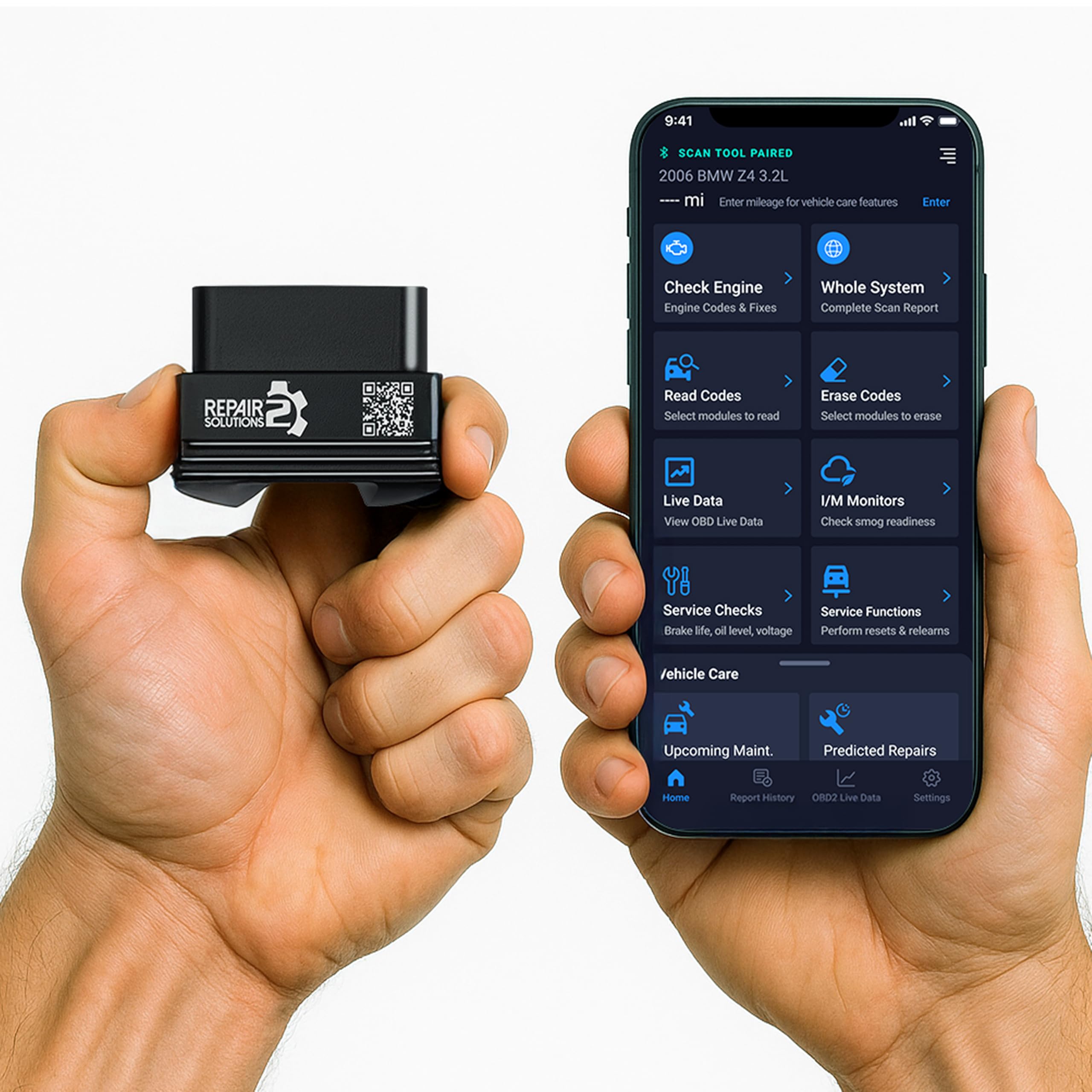 Innova 1000 Bluetooth OBD2 Scanner displaying live engine data on a smartphone.