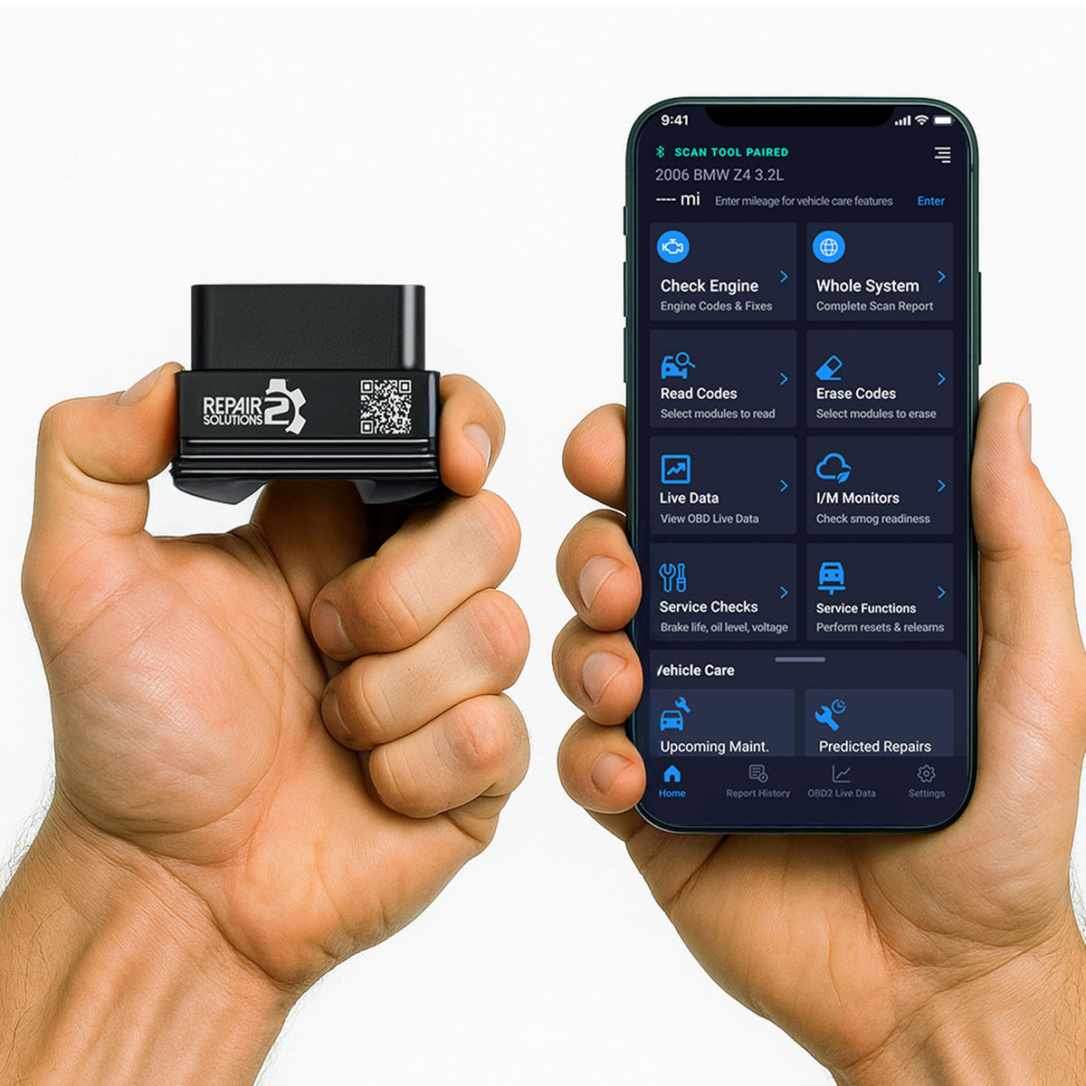 Innova 1000 Bluetooth OBD2 Scanner displaying live engine data on a smartphone.