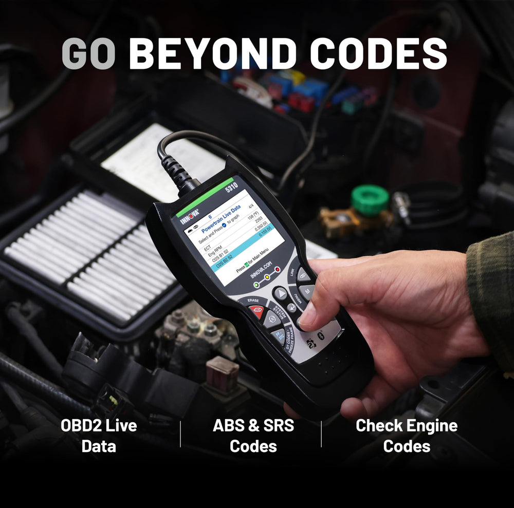 Innova 5310 OBD2 diagnostics dashboard with live engine data for easier troubleshooting
