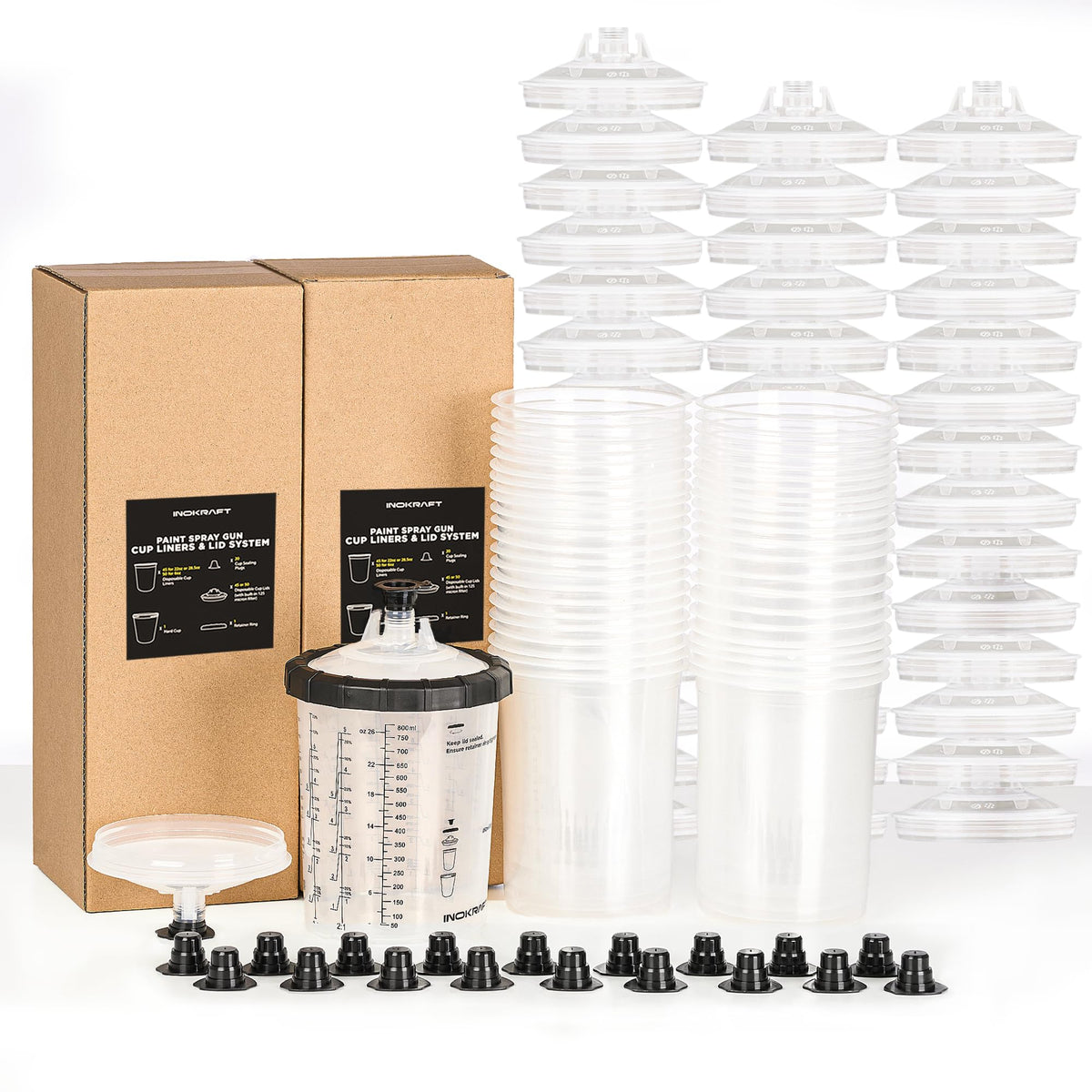 InoKraft disposable paint cup 28oz enables precise pours for smooth, consistent spray