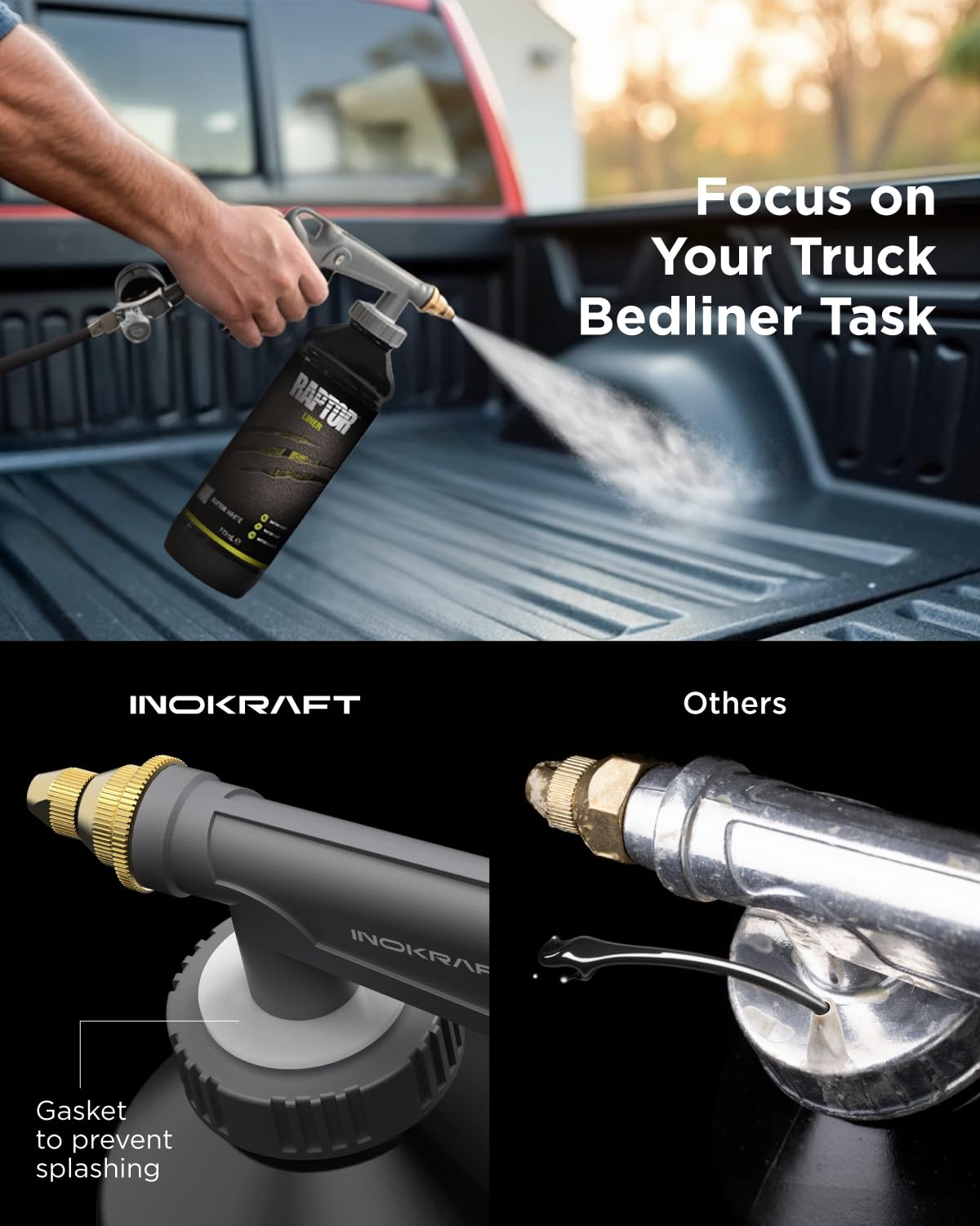 InoKraft compatible with Raptor tintable urethane spray-ons for versatile finishes