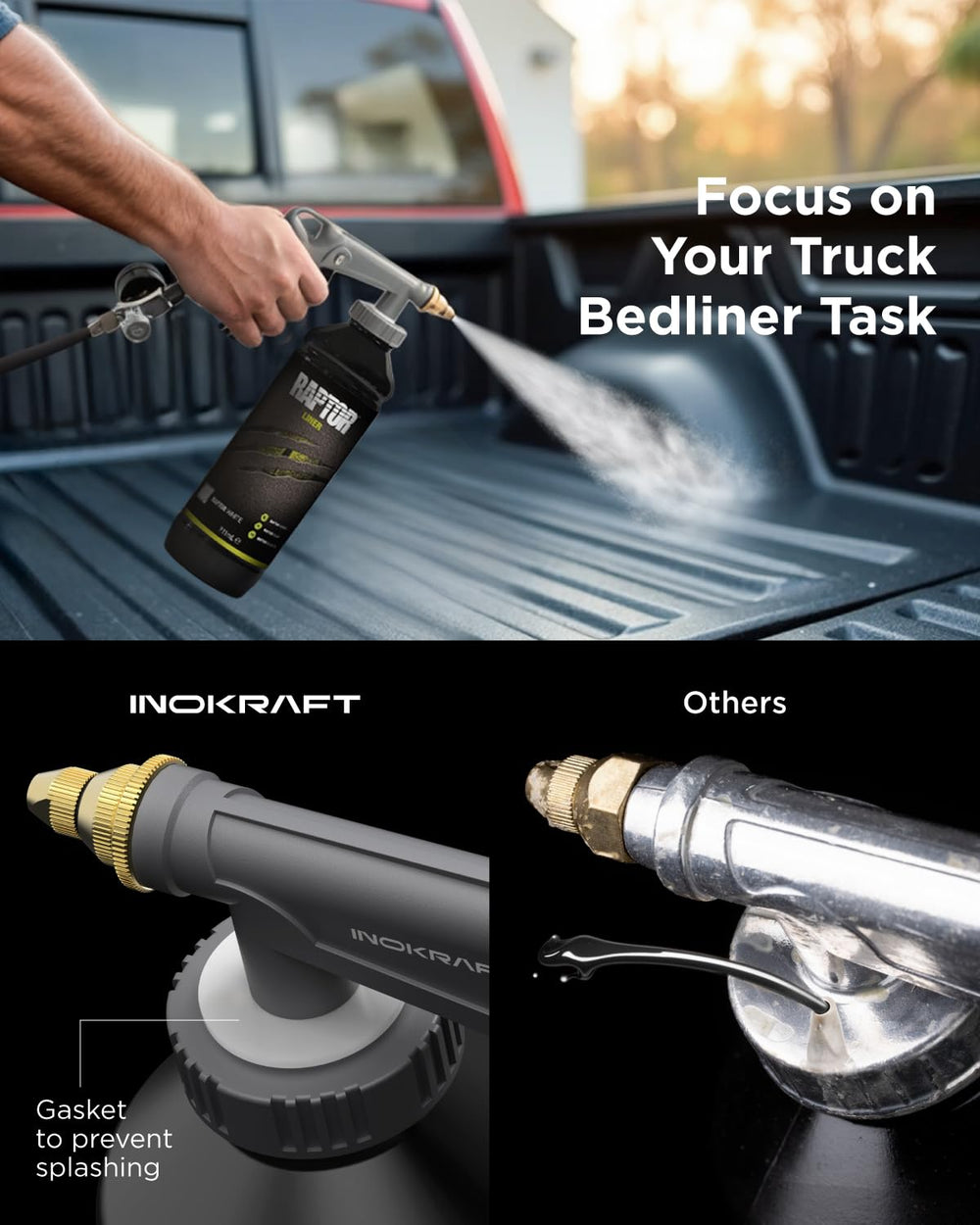 InoKraft compatible with Raptor tintable urethane spray-ons for versatile finishes