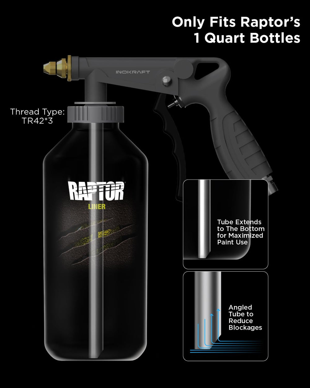 InoKraft spray gun with pressure regulator enabling controlled airflow for consistent results