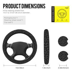 INROAN steering wheel cover installed on a 14.5-15 inch wheel for universal fit.