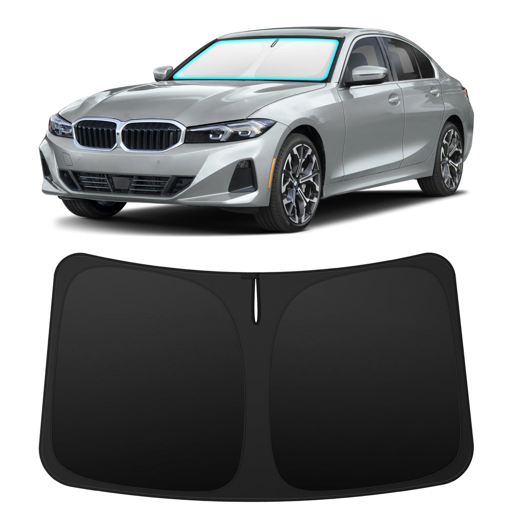 INSAUTO BMW 3 Series front window sun shade cover reduces glare and heat.