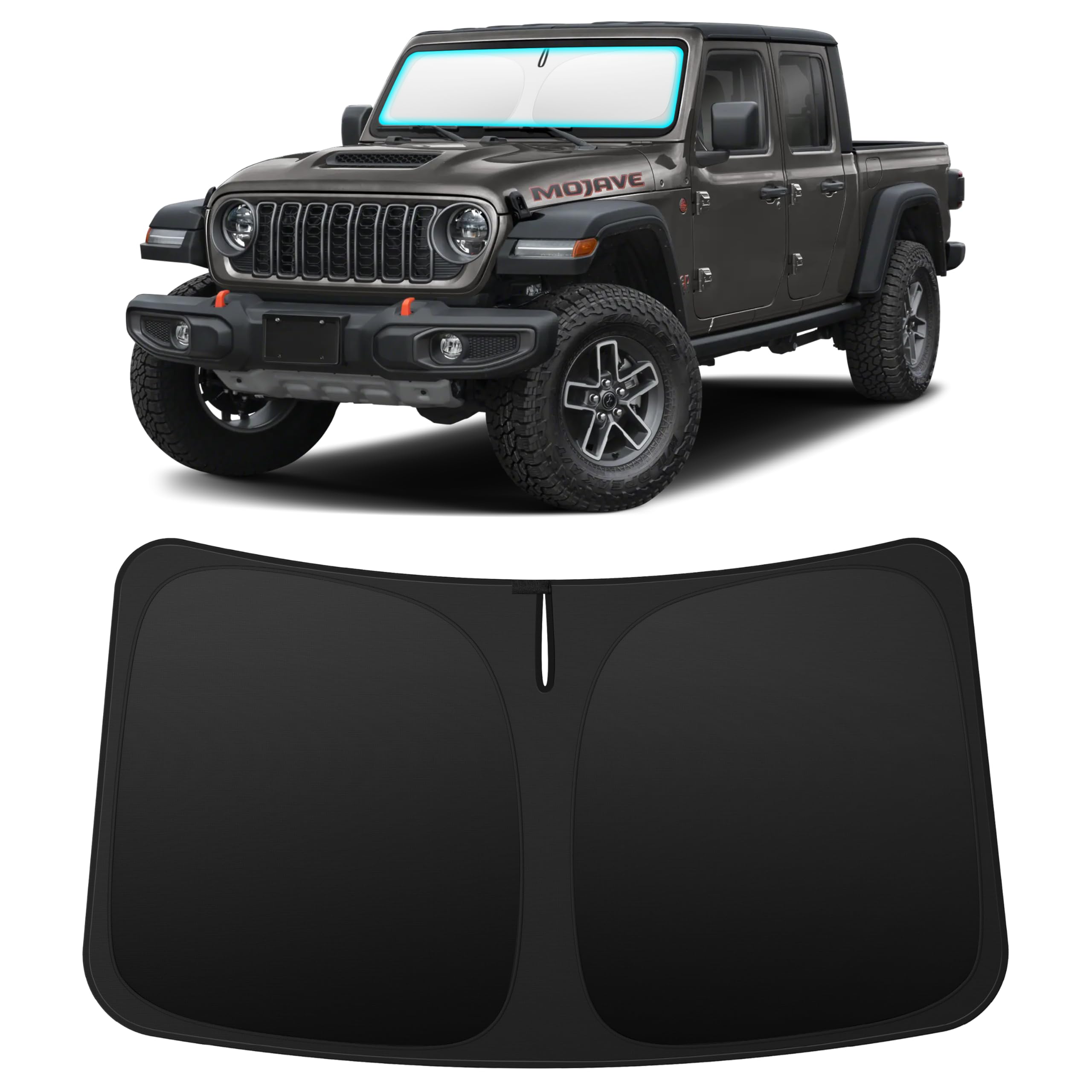 INSAUTO custom-fit windshield sun shade for Jeep Gladiator front window reduces heat