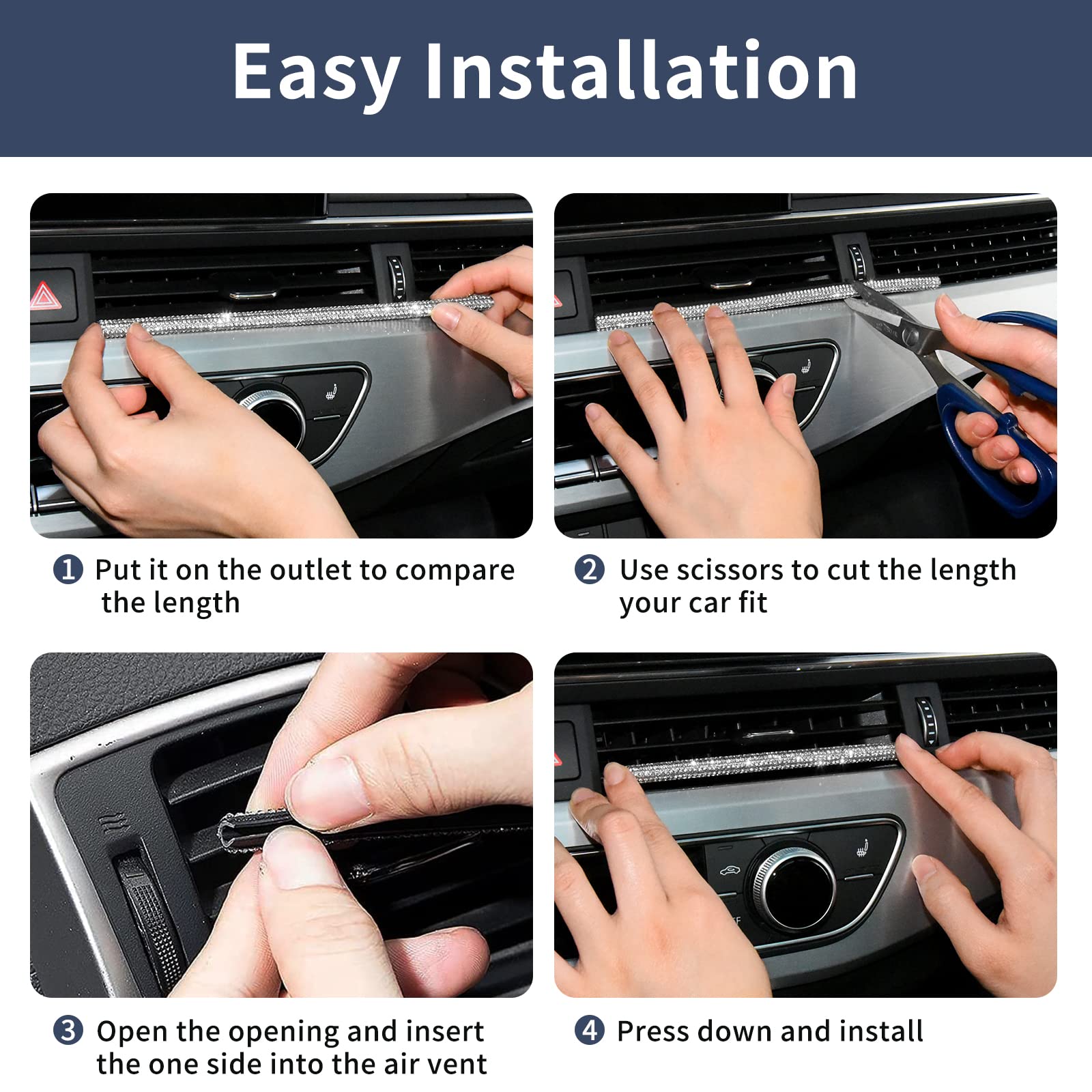 INSAUTO vent trim compatible with most straight vents, not curved.