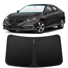 INSAUTO Civic sunshade provides full windshield coverage, reducing glare for clearer visibility.