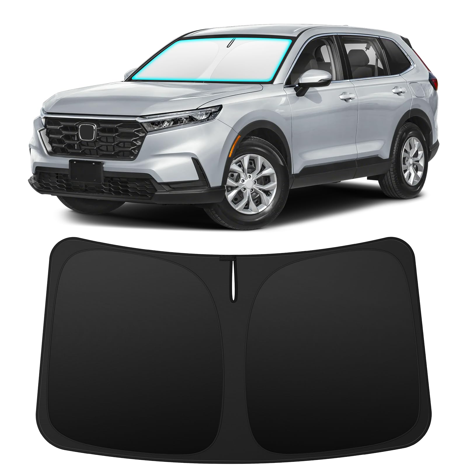 INSAUTO CR-V front window shade folds neatly for easy storage.