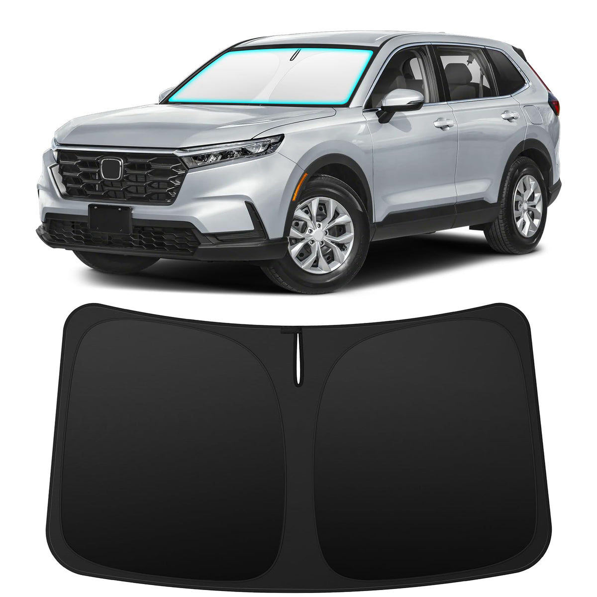 INSAUTO CR-V front window shade folds neatly for easy storage.