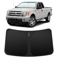 INSAUTO custom-fit windshield sun shade for Ford F-150 protects interior from sun glare and heat.