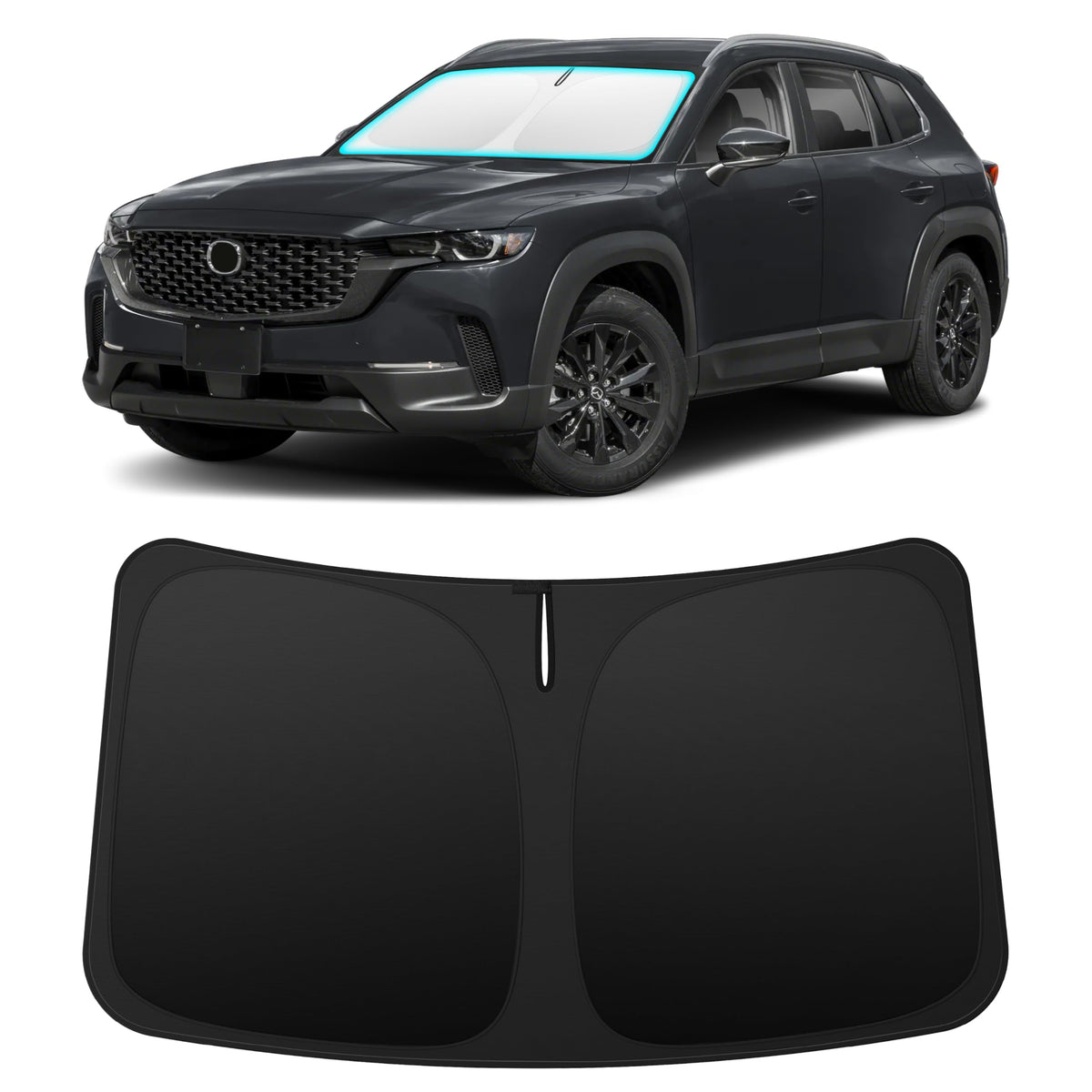 INSAUTO custom-fit windshield sun shade for Mazda CX-50 reduces heat and glare.