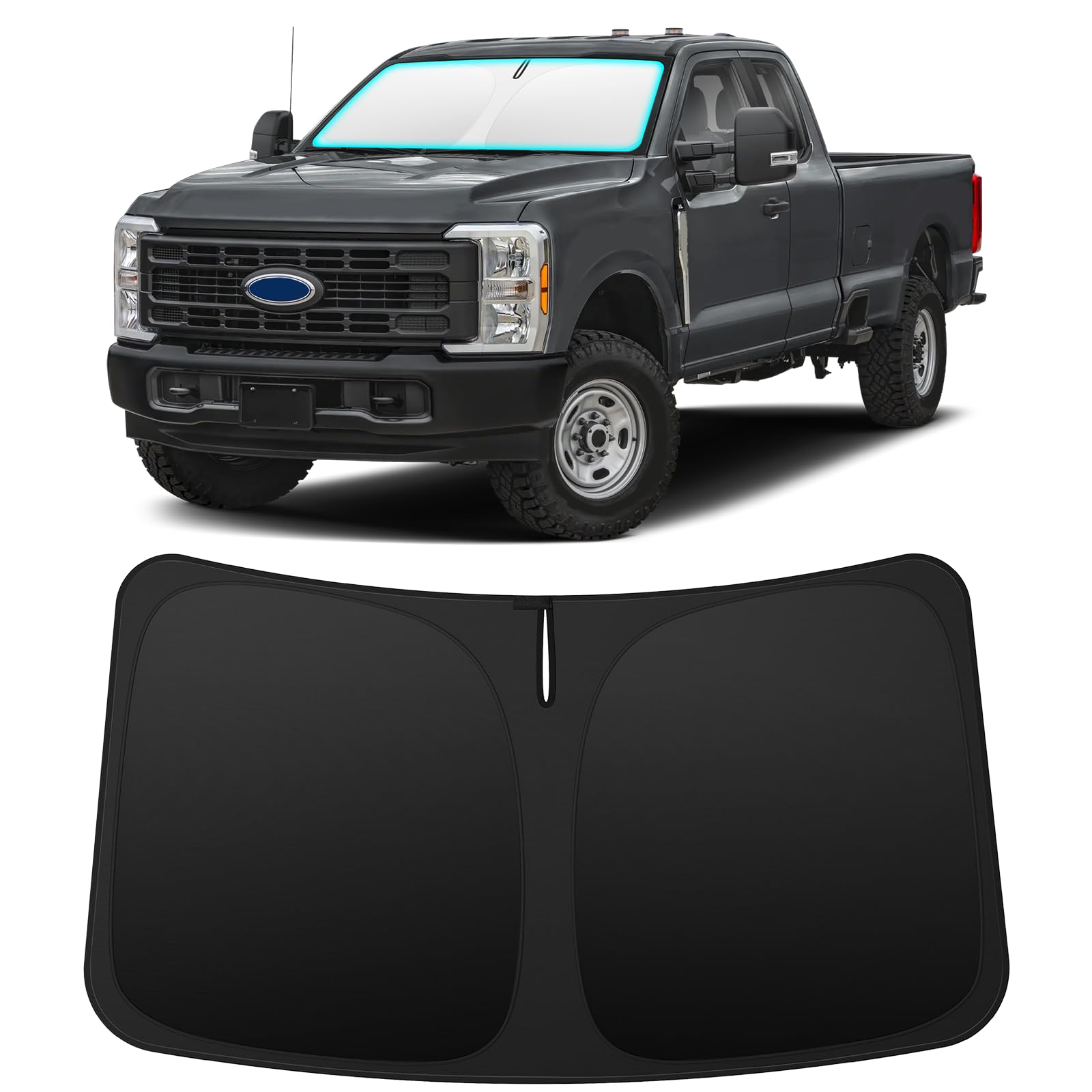 INSAUTO Ford truck sunshade offers custom front window coverage for cooler interiors.