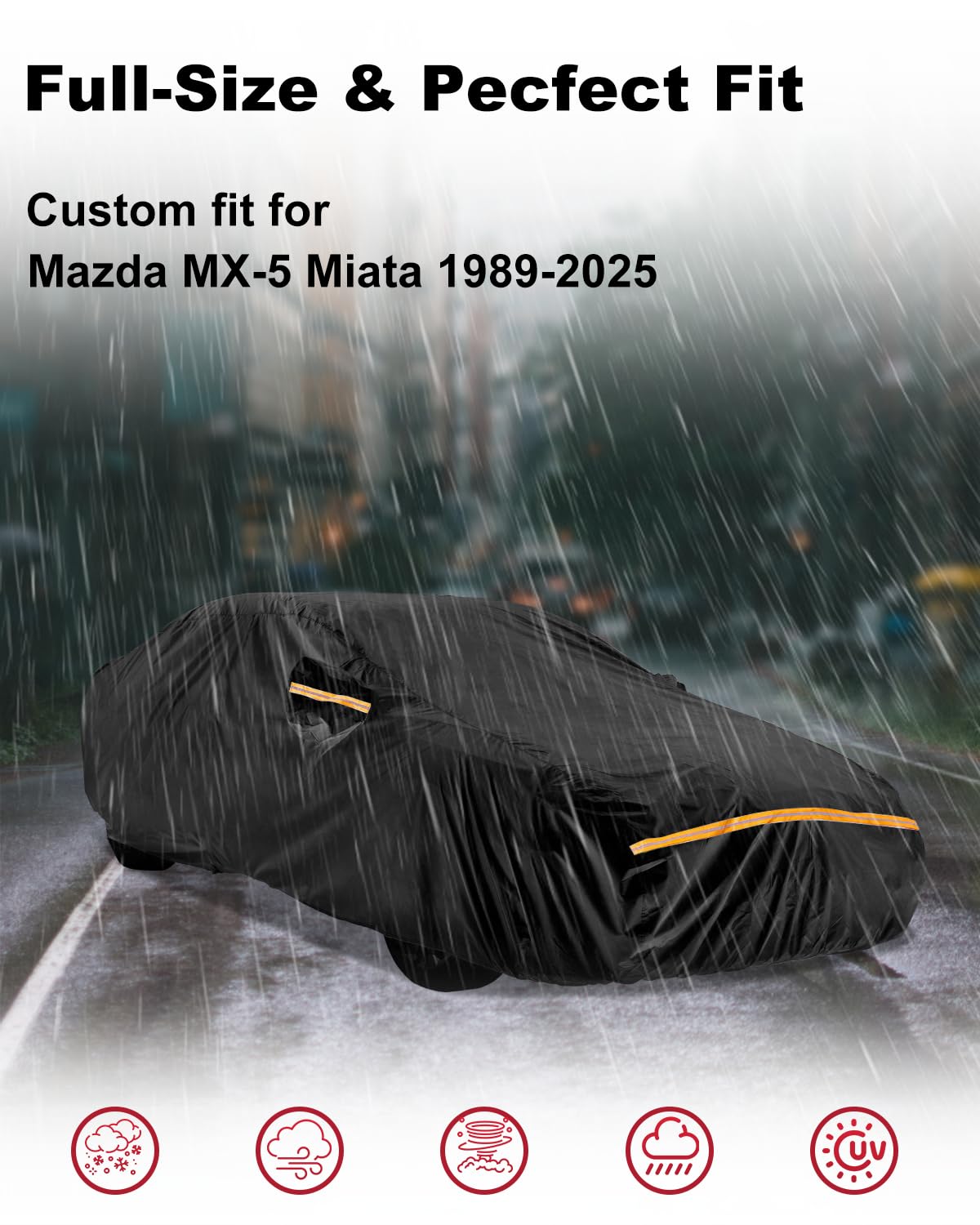 INSAUTO Mazda MX-5 Miata cover rear view shields against dust.