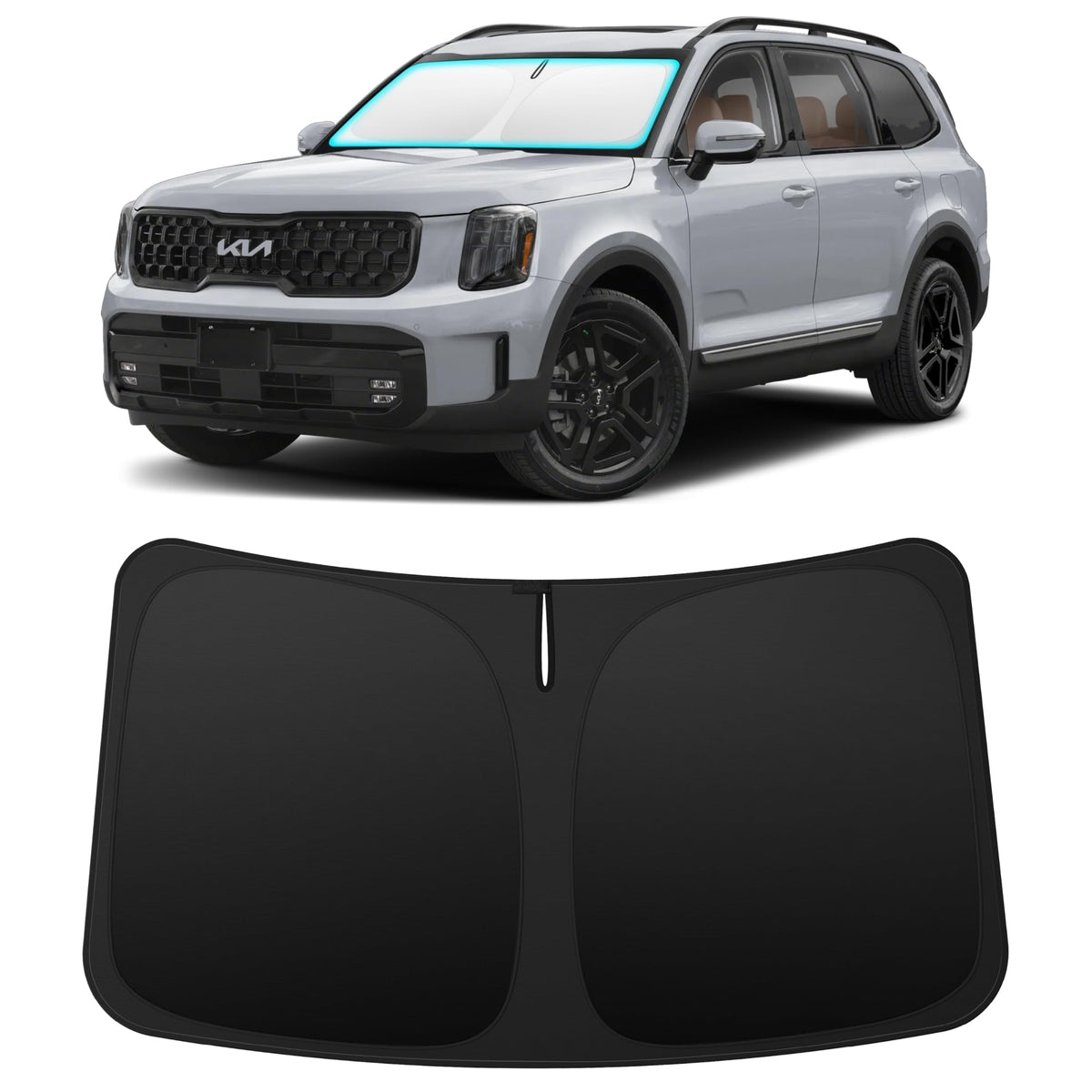 INSAUTO Telluride sunshade, custom fit, blocks heat and keeps cabin cool.