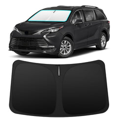 INSAUTO front window sunshade on Toyota Sienna for full coverage and cooler cabin.