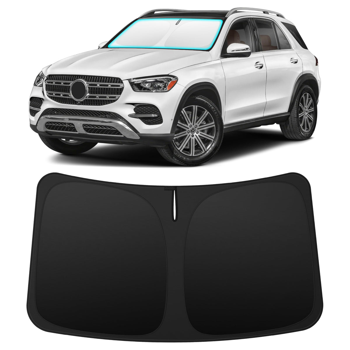 INSAUTO windshield sun shade for GLE/GLS blocks heat and protects interior during summer drives