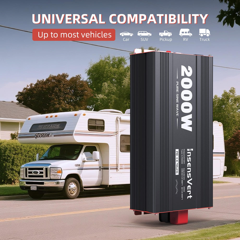 InsensVert dual 120V AC outlets for convenient on the go power.