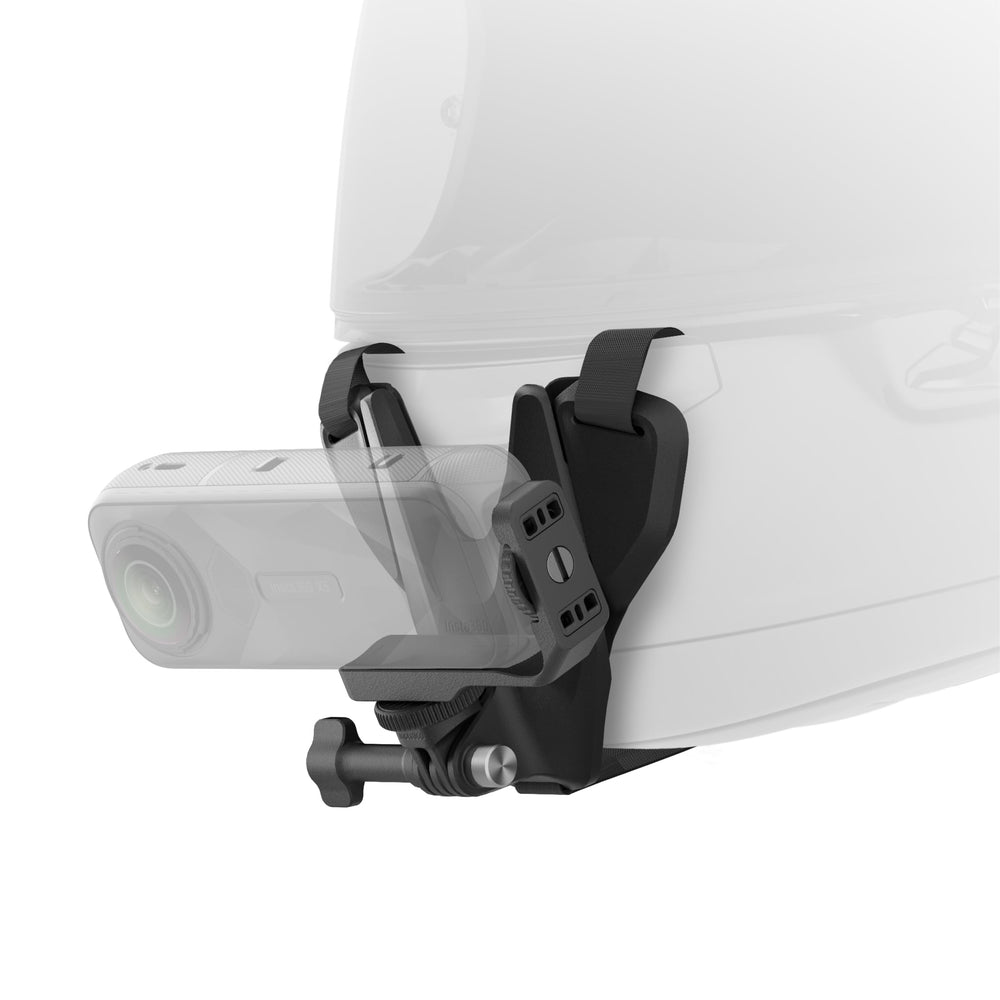 Insta360 Helmet Chin Mount 2.0 showing GO 3S/GO 3 quick-release compatibility