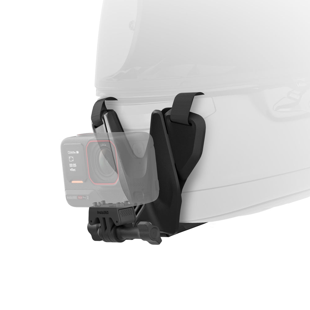 Insta360 helmet chin mount with universal 3-prong connector for multiple cameras