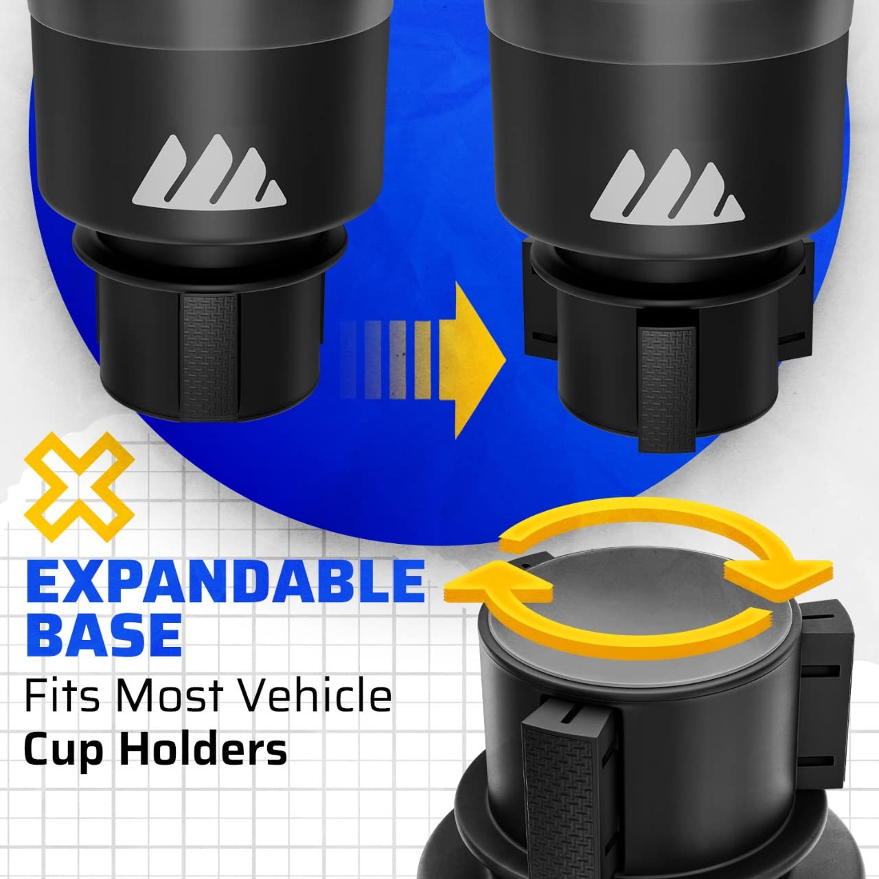Integral Hydro Expander coffee mug slot fits mugs easily for convenient use