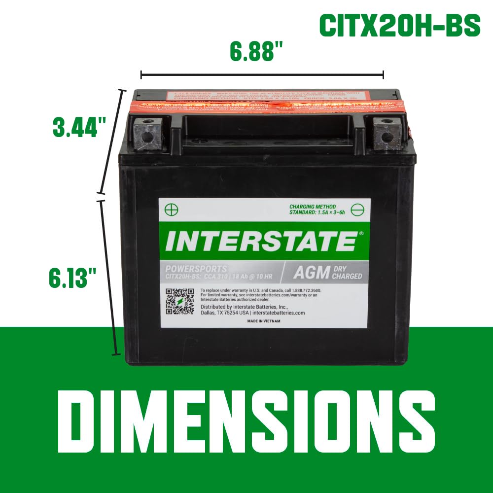 Interstate YTX20H-BS flame-arrestor safety feature image highlights durability during rides.