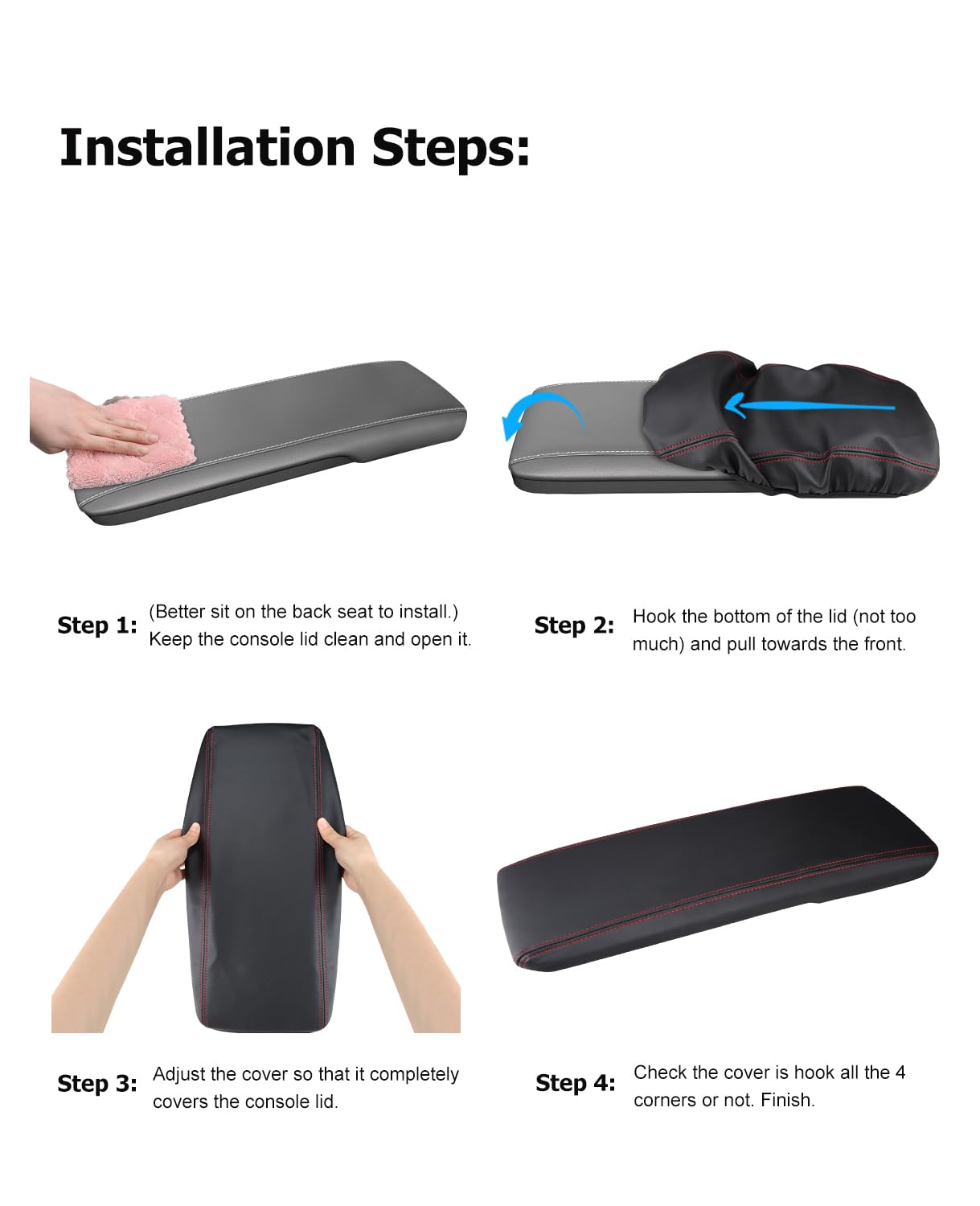 INTGET Camry armrest cover with microfiber feels soft and comfortable.