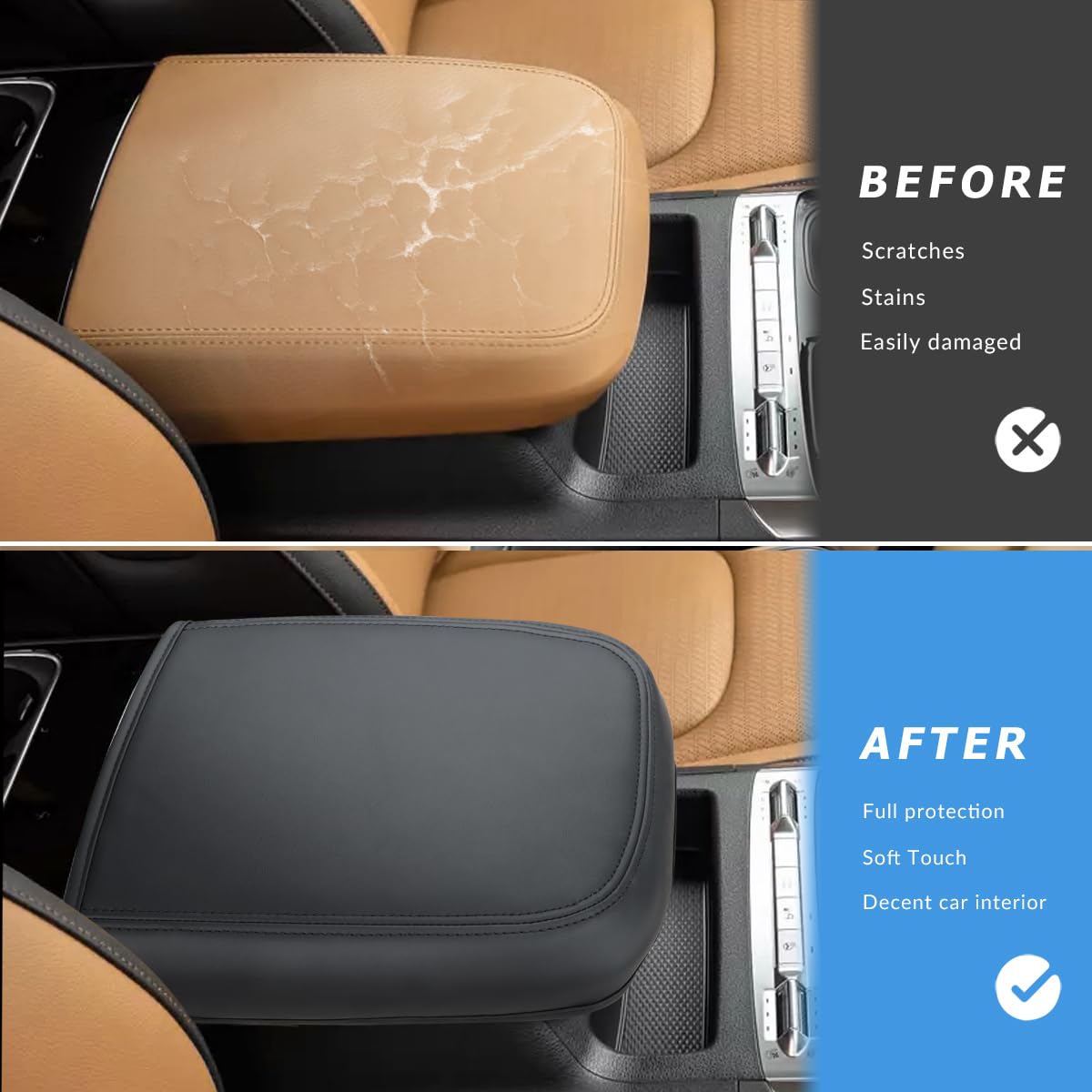 INTGET carnival thin-pad console cover adds comfortable arm support during drives