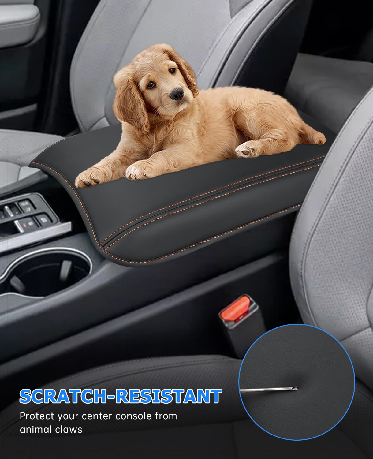 INTGET center console cover for Honda Pilot with flat wrinkle-free design preserves original look