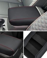 INTGET center console cover with leather texture; adds matte style and OEM feel.