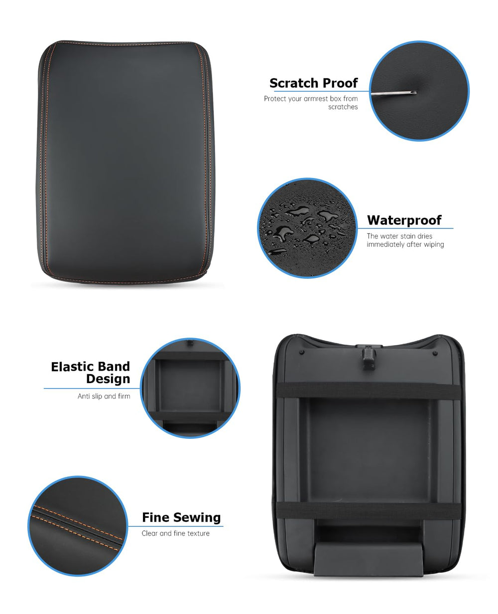 INTGET soft leather center console cover delivers comfortable elbow support during drives