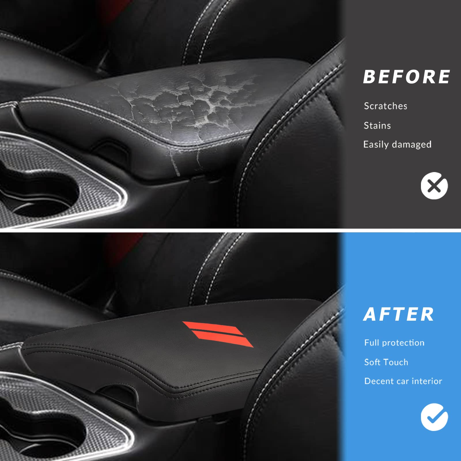 INTGET Challenger armrest showing red slash design for style