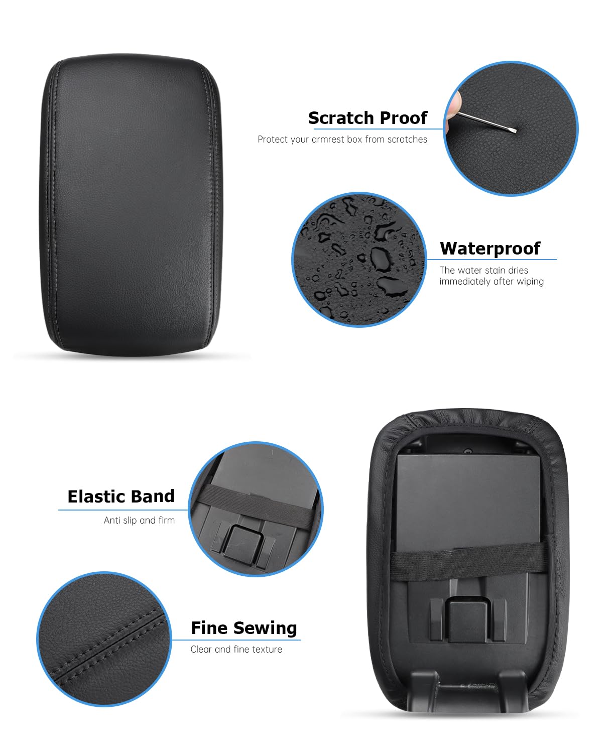 INTGET leather-texture console cover adds durability and a premium feel to Forester interior