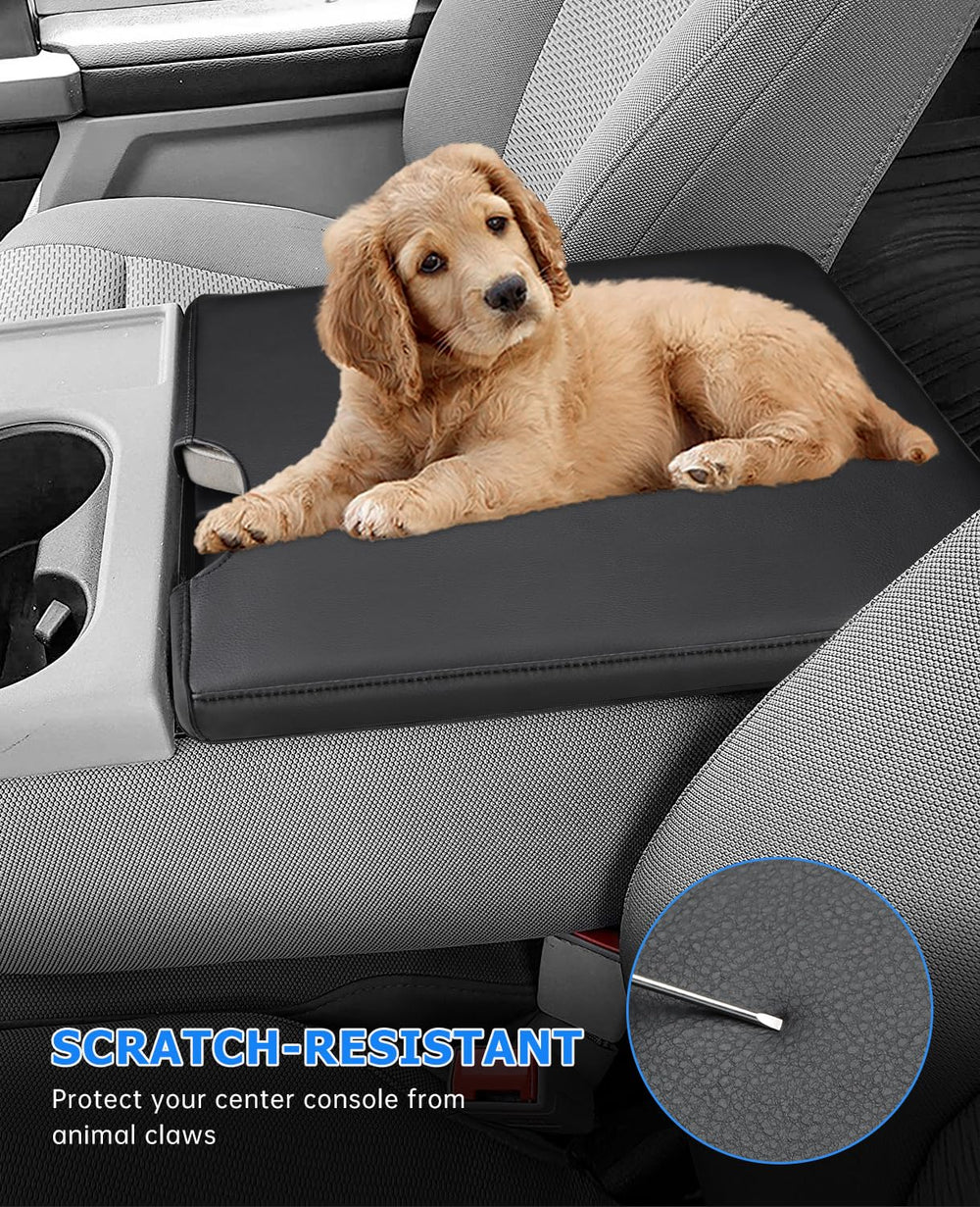 INTGET Ford F-150 armrest lid protection top view emphasizes wrinkle-free fit