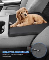 INTGET Ford F-150 armrest lid protection top view emphasizes wrinkle-free fit