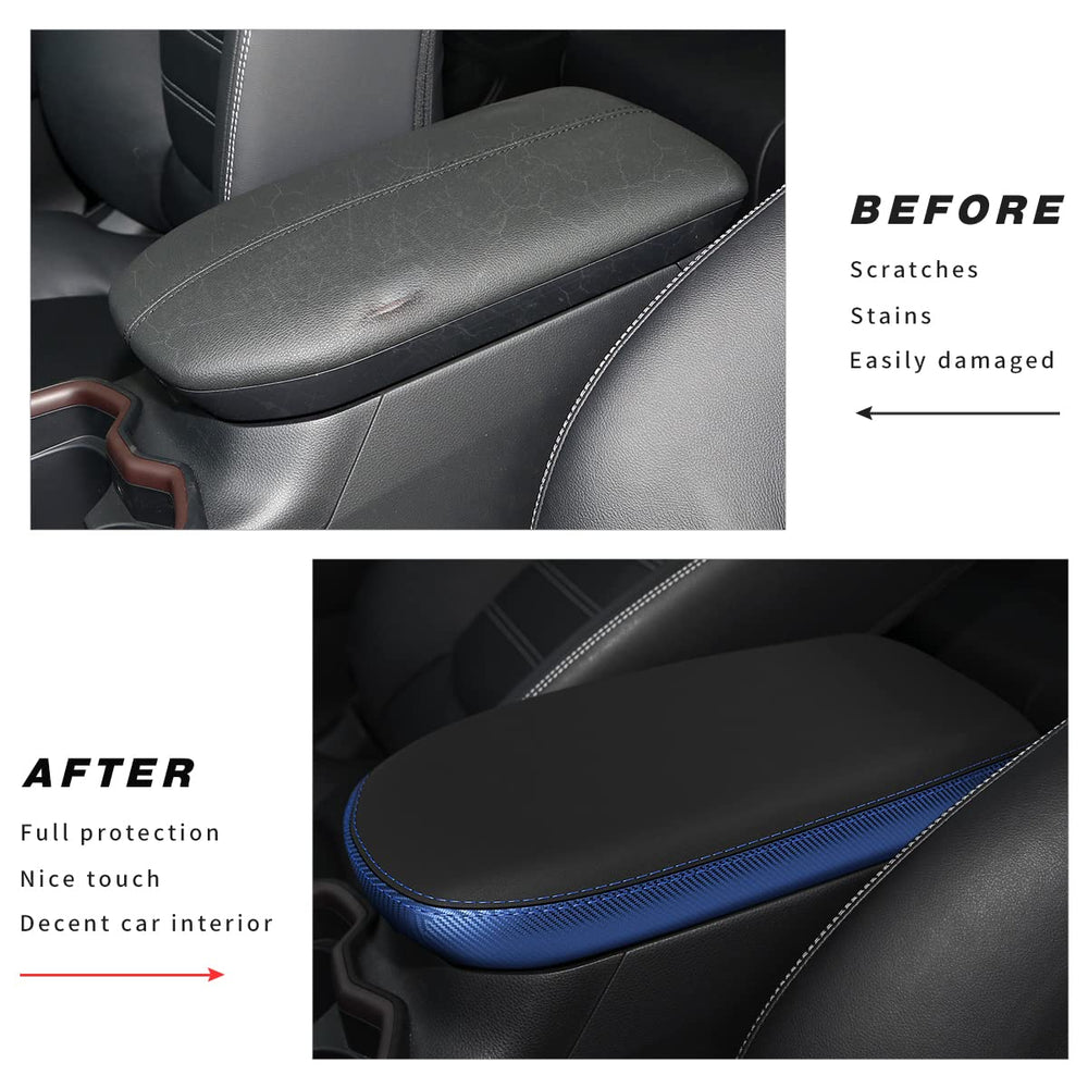 INTGET RAV4 armrest cover installed for a precise, wrinkle-free look.