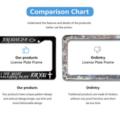 Invincibleframe Jeremiah 2911 license frame durable stainless steel for lasting shine.