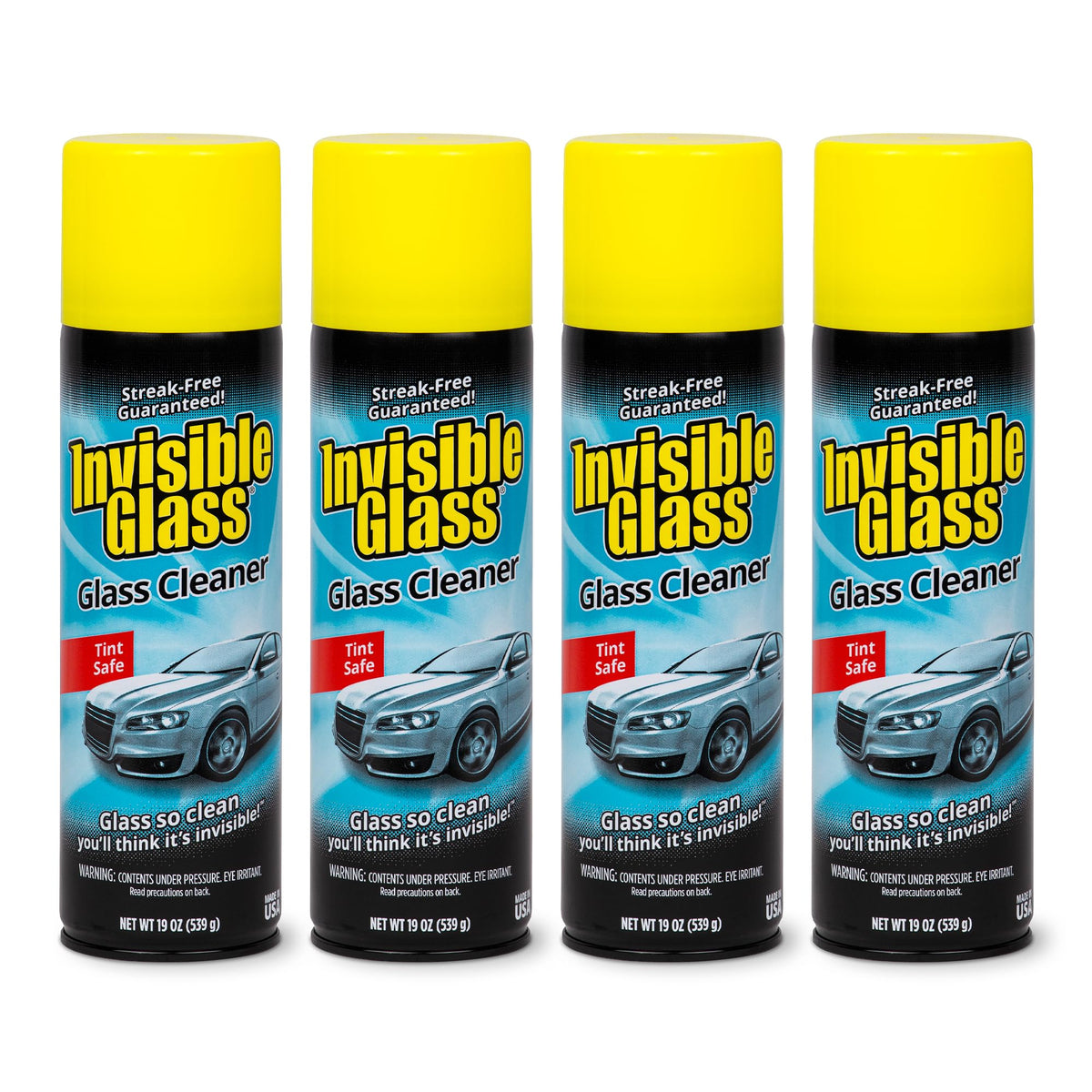 Invisible Glass premium aerosol glass cleaner on car windows for a streak-free shine