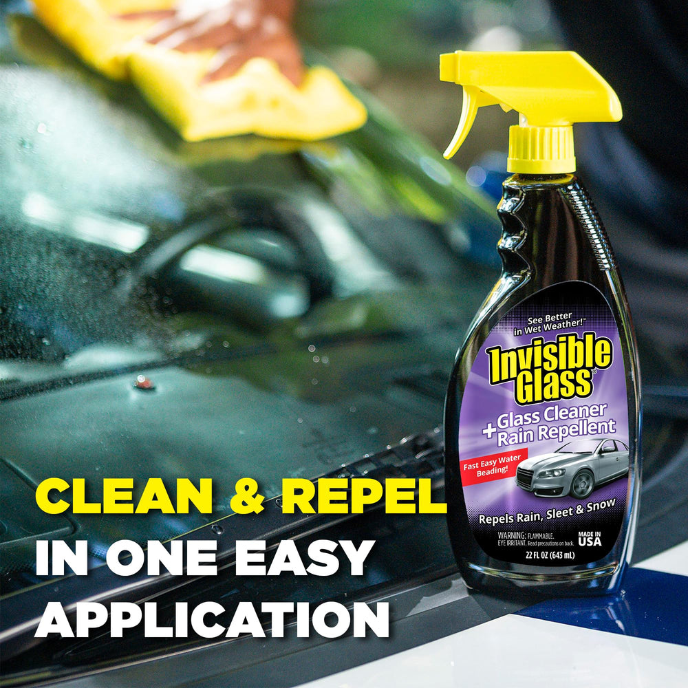 Clear side window cleaning with Invisible Glass 92184-2PK for streak-free visibility