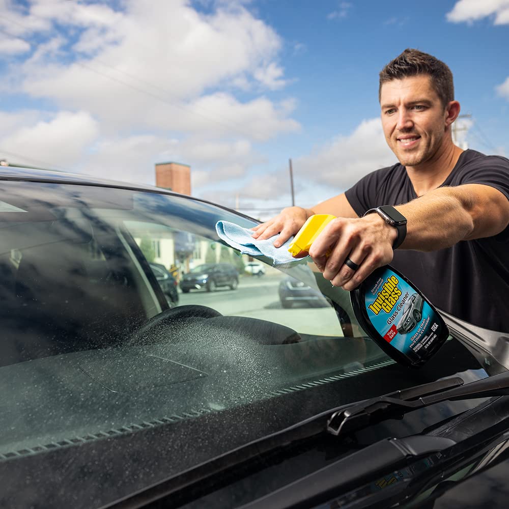 Exterior car windows cleaned with Invisible Glass for a clear view.