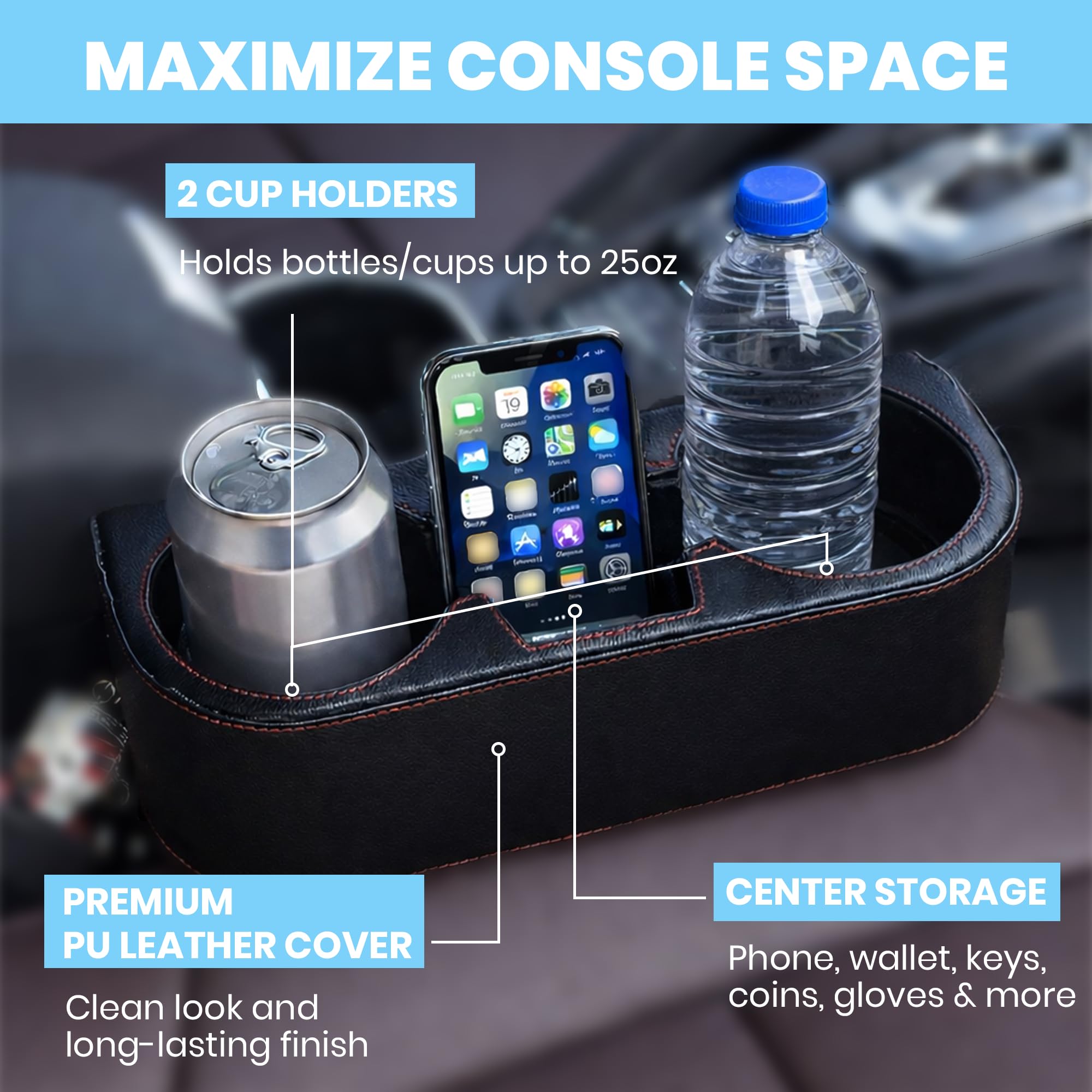 IOKSCTER middle-slot for phone keeps your device within easy reach.