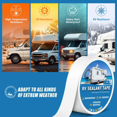 IONCAT RV Roof Sealant Tape on metal surface shows strong adhesion