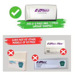 EZ Pass Mini fit guide illustrating wedge-shaped compatibility